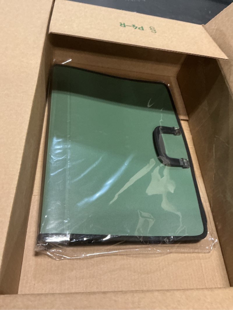 Condition photo showing New/Like New for 11x17 Art Portfolio Case with Zipper Leger Portfolio Folder for Artwork PP Material Frosted Feel 11 x 17 Artist Portfolio Bag Oxford Cloth Edge Green 1 Pack