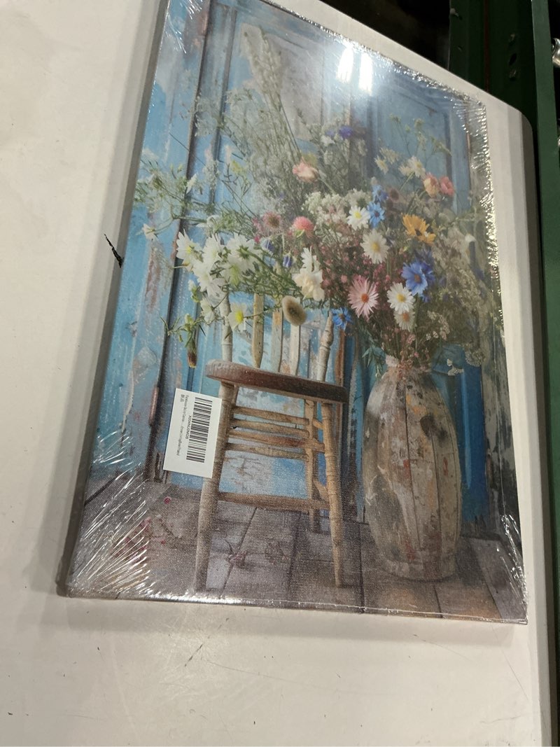 Condition photo showing New/Like New for farmhouse daisy canvas wall art vintage country flower posters prints still life botanical bouquet wall decor rustic plant floral pictures painting countryside bathroom bedroom livingroom framed blue 16x24 canvas