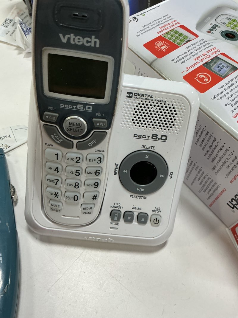 Condition photo showing As Is for vtech cs6124 dect 6.0 cordless phone with answering system and caller id/call waiting, white