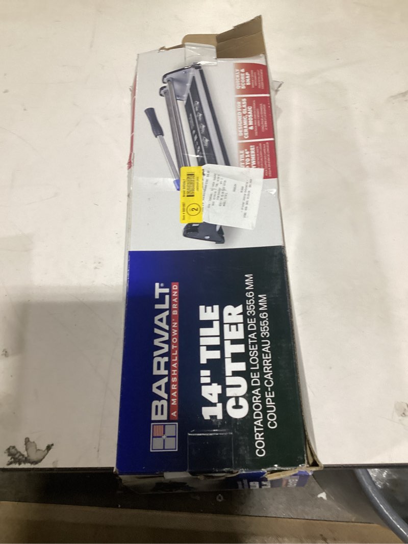 Condition photo showing As Is for BARWALT 14-in Ceramic Tile Cutter Kit
