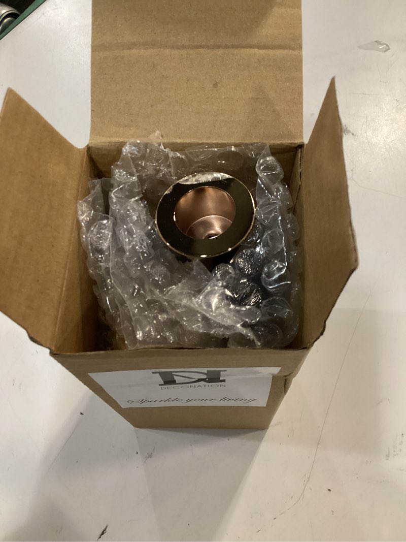 Condition photo showing New/Like New for DN DECONATION Gold Taper Candle Holders Set of 2, Tapered Candlestick Holders Decor for Fall Thanksgiving Table Centerpiece Wedding Decorations, Modern Metal Candle Holder for Living Room, Mantel Gold Conical