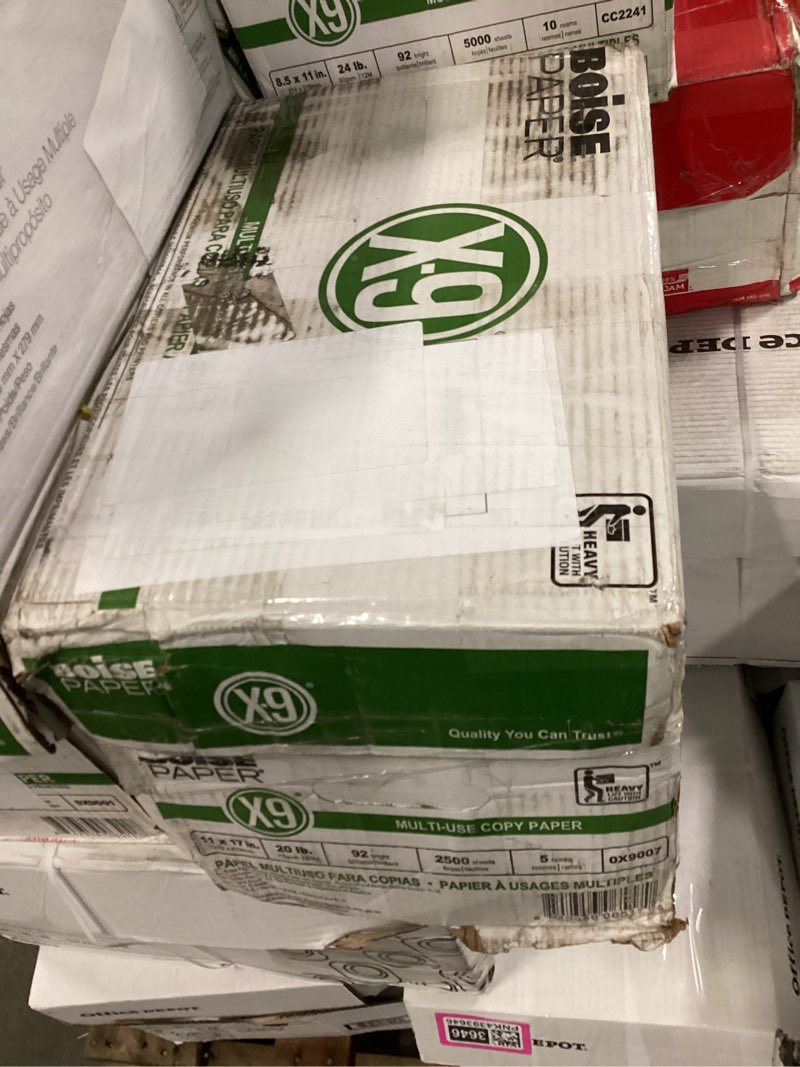 Condition photo showing Good Condition for Boise Paper X-9 Multi-Use 3-Hole Punch Copy Paper – 10 Ream (5,000 Sheets) | 11" X 17” Letter | 92 Bright White - 20 lb. | OX-9001P-CTN