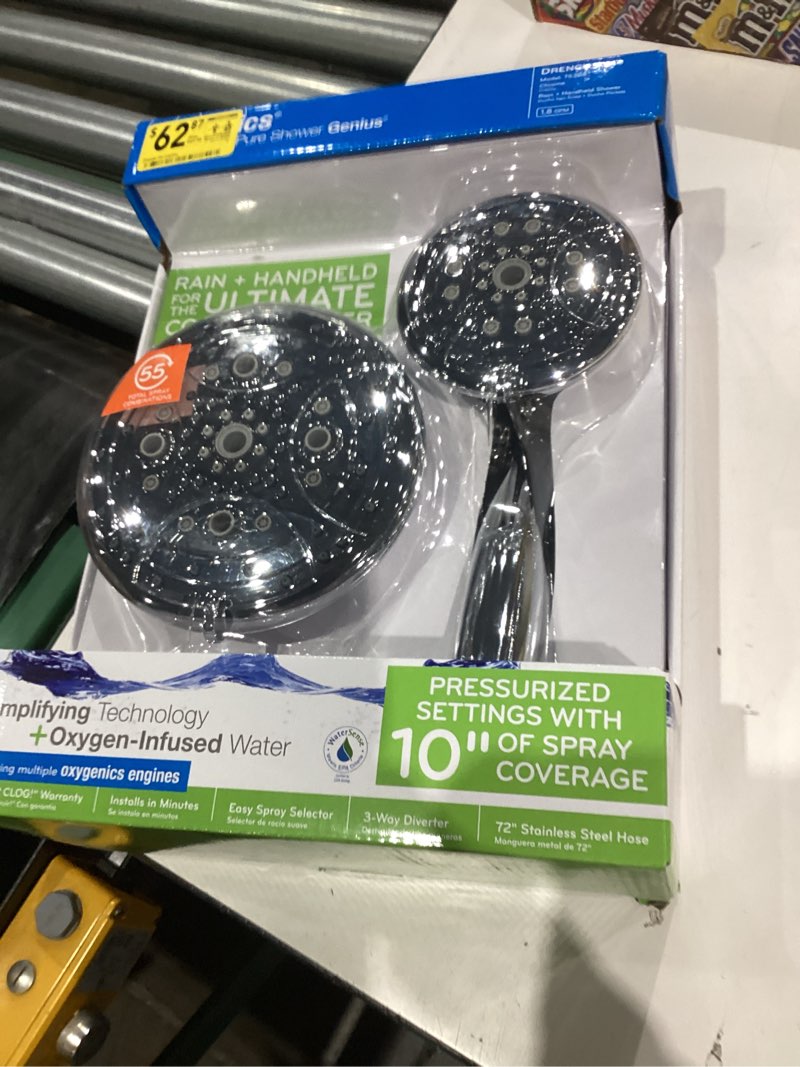 Condition photo showing New/Like New for Oxygenics Drench Spray Chrome Round Rain High Pressure Shower Head