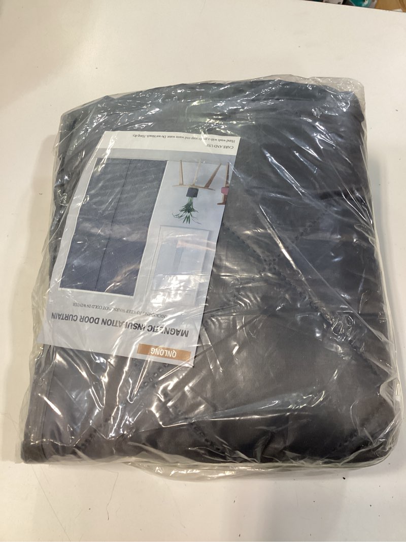 Condition photo showing New/Like New for qnlong magnetic thermal insulated door curtain fits 36"x80" doors, thermal door cover for winter curtain size 38x82 inch oxford and cotton fill (dark gray) screen size 38x82in fit door size 36x80in gray