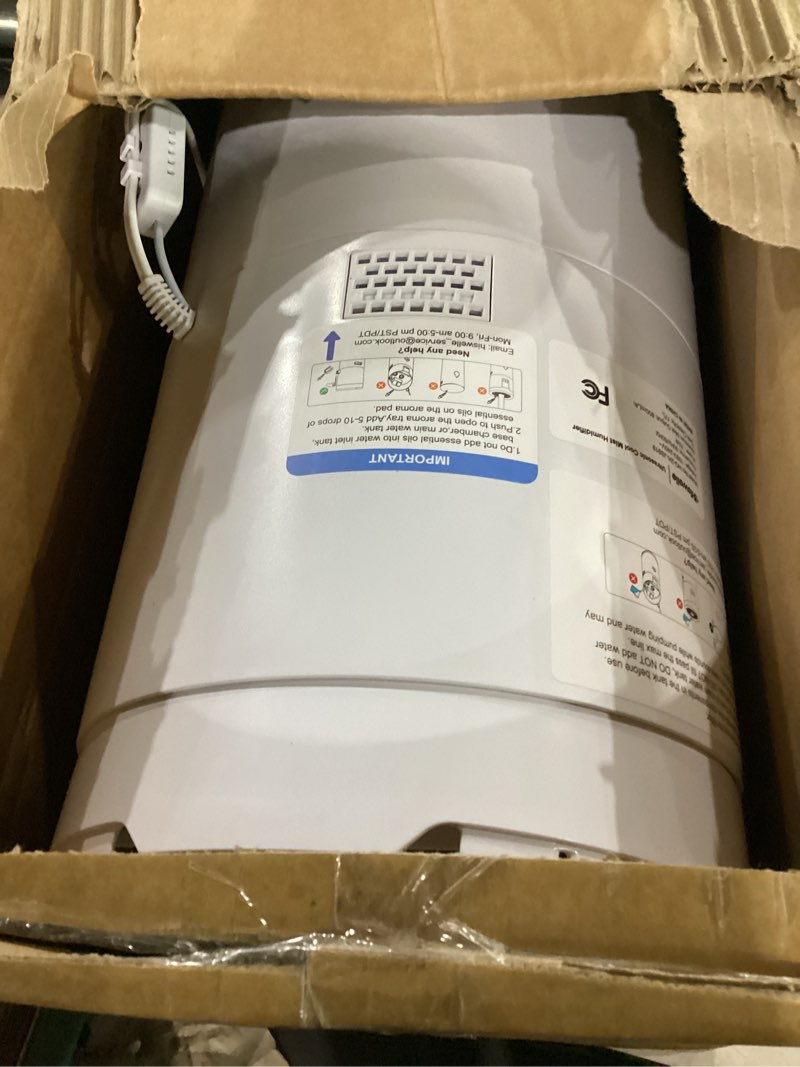 Condition photo showing Good Condition for (not tested)hiswelle large humidifiers for bedroom, 4.5 gal cool mist humidifier for large room whole house with remote control 48h runtime auto humidistat wheels timer essential oil tray (snow white)