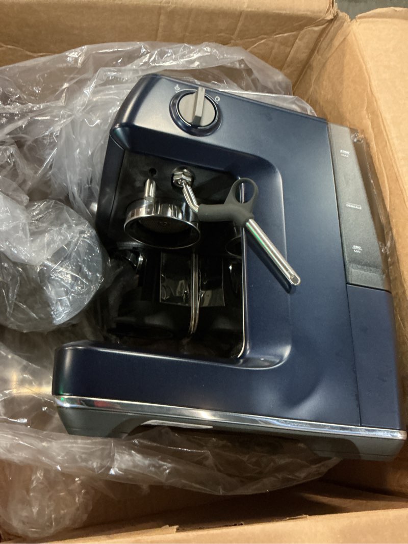 Condition photo showing As Is for Breville Barista Express Impress Espresso Machine BES876DBL, Damson Blue