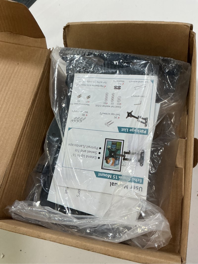 Condition photo showing Good Condition for Wall Mount for Echo Show 15 (1st, 2nd Gen), and Monitors 13"-27", with 15 Inch Extension Arm, Full Motion Adjustable - Easy to Rotate, Swivel, Tilt and Fold, Echo Show 15 Wall Mounting Bracket Black