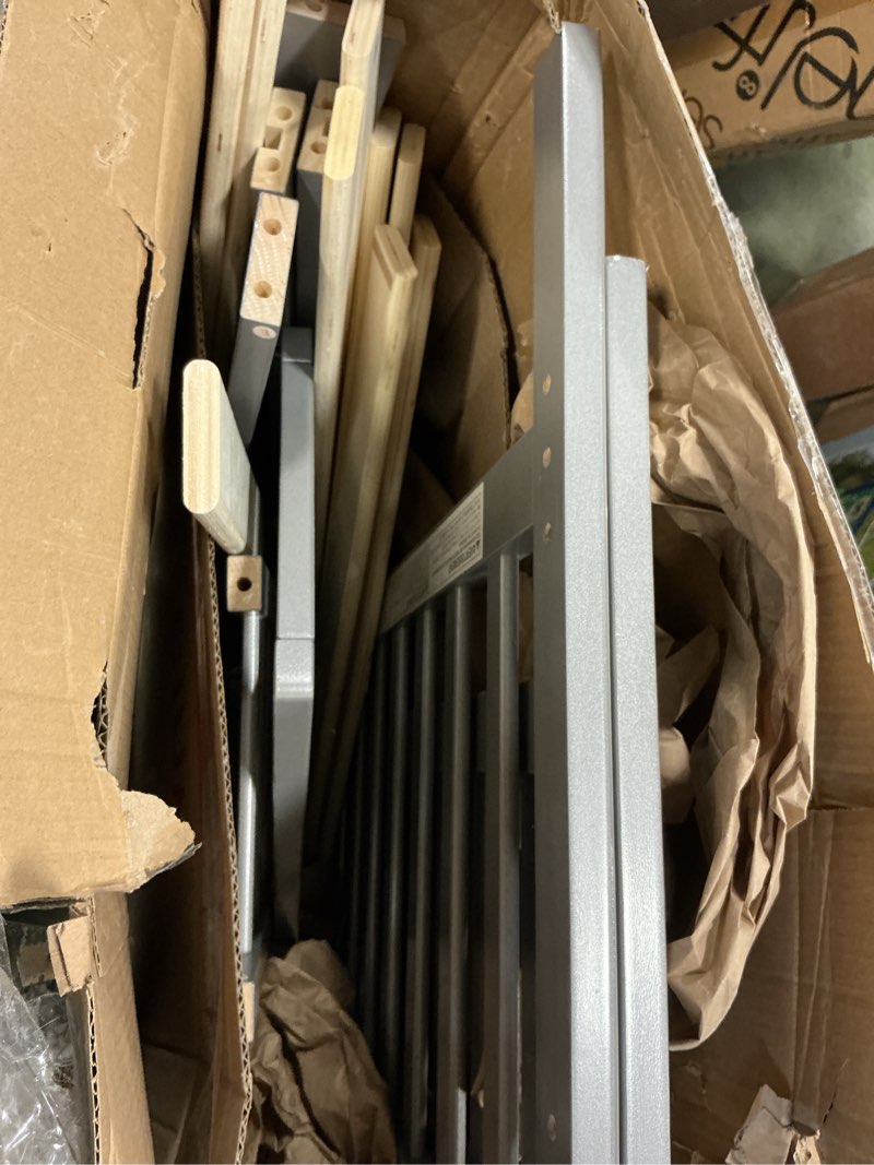 Condition photo showing As Is for Dream On Me Classic Design Toddler Bed In Cool Grey, Greenguard Gold And JPMA Certified, Low To Floor Design, Two Side Safety rails, Non-Toxic Finishes, Wooden Nursery Furniture