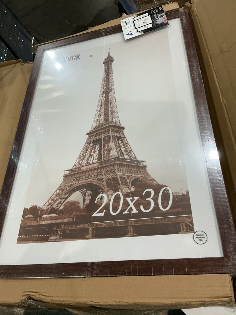 Condition photo showing New/Like New for vck 20x30 poster frames 5 pack, brown wood picture frame, wall display brown 20 x 30 5 pack
