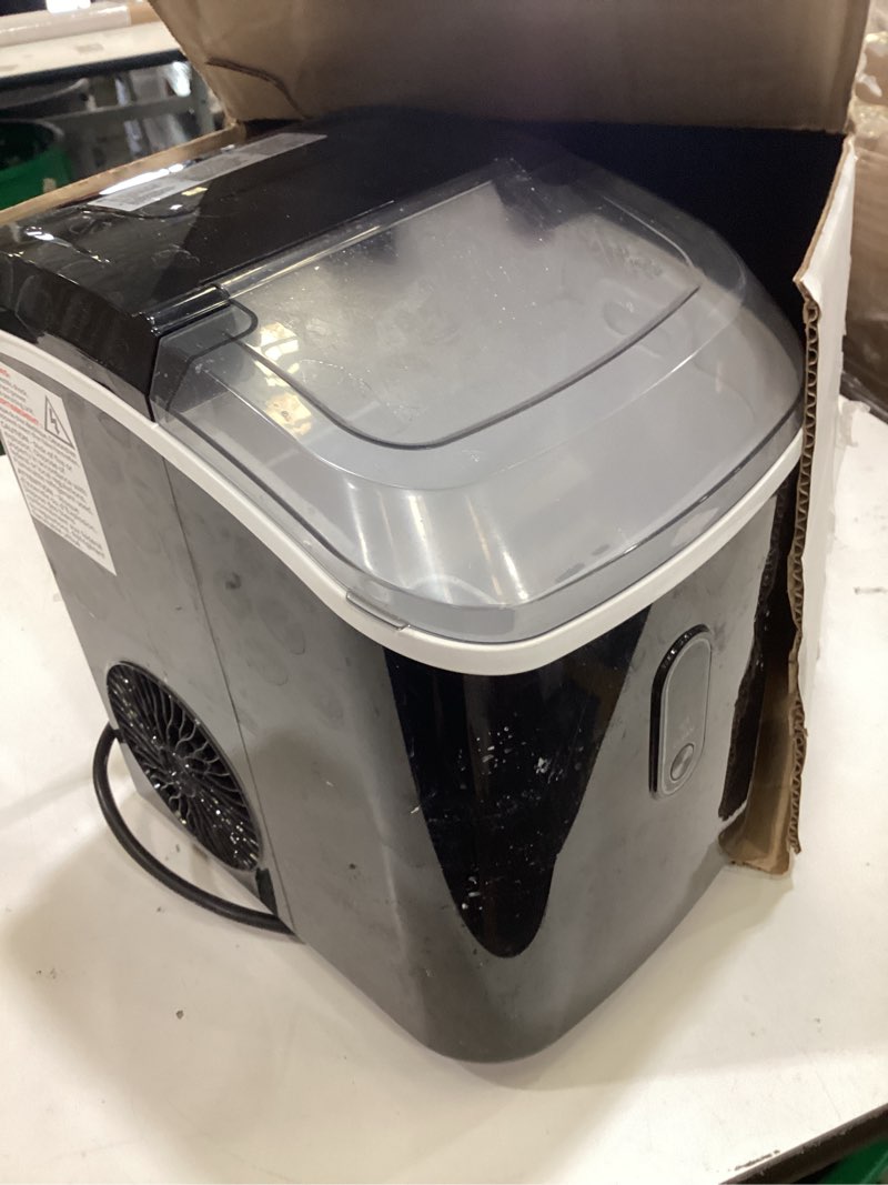 Condition photo showing As Is for silonn nugget ice maker countertop - 36lbs 24h chewable pellet sonic ice | self-cleaning function ideal for home kitchen and office black