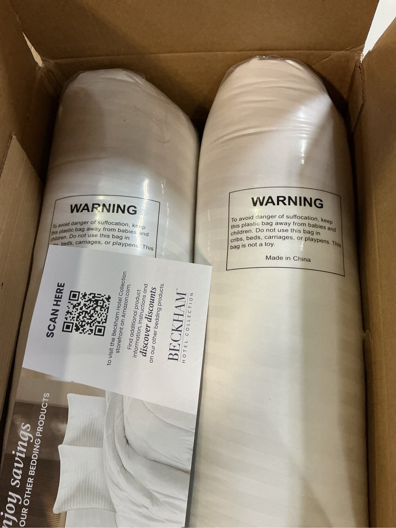 Condition photo showing New/Like New for beckham hotel collection bed pillows standard/queen size set of 2 - original soft down alternative pillow for sleeping - soft support for back, stomach or side sleepers queen / standard white