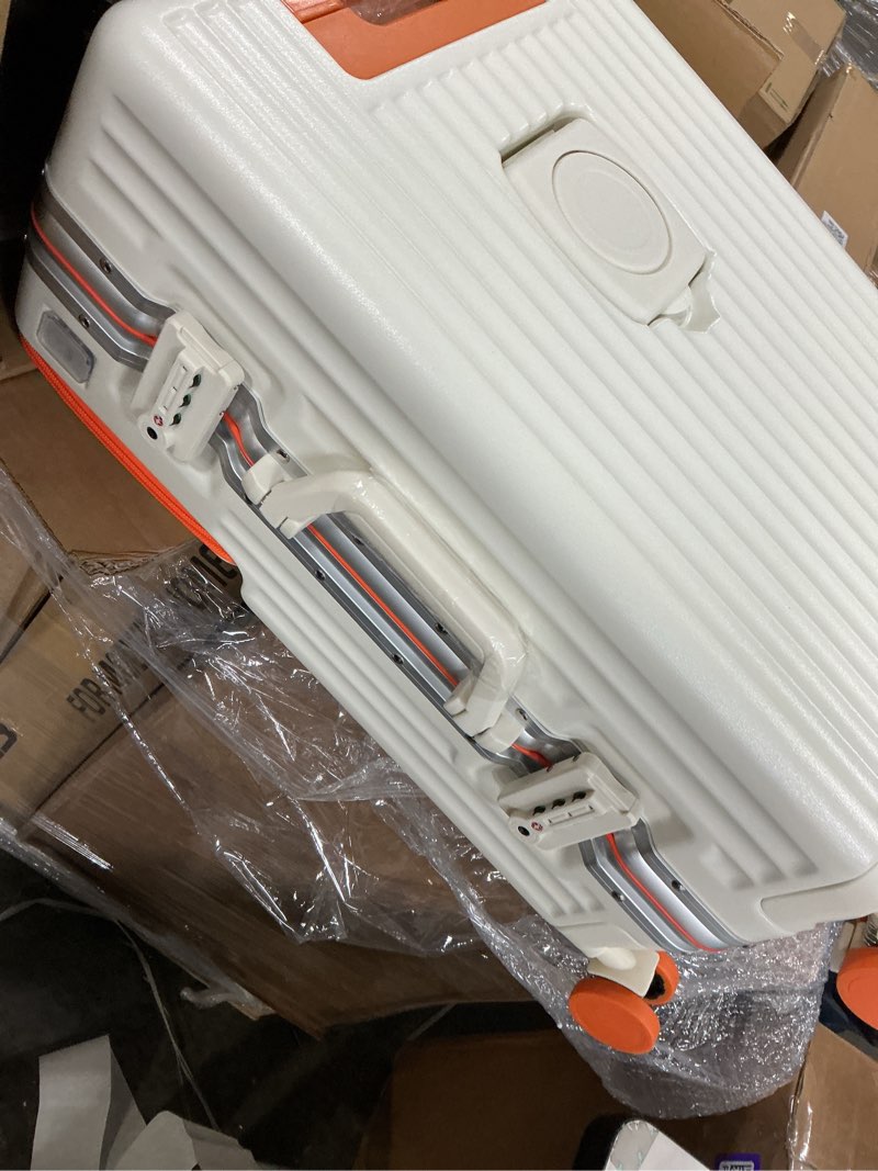 Condition photo showing New/Like New for Hard Shell Luggage 20 Inch Travel Luggage, 22x14x9 Airline Approved with TSA Lock, PC+ABS Aluminum Frame, Lightweight Travel Luggage 20'' 24'' 26'' Carry-On (orange, 20 inch)