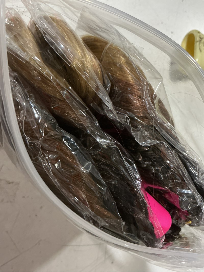 Condition photo showing New/Like New for leeven boho french curl crochet braids 12 inch 8 packs ombre brown to honey blonde pre looped curly crochet hair short goddess box braids 3 tone loose wave synthetic hair extensions for women 12 inch (pack of 8) #1b/30/27