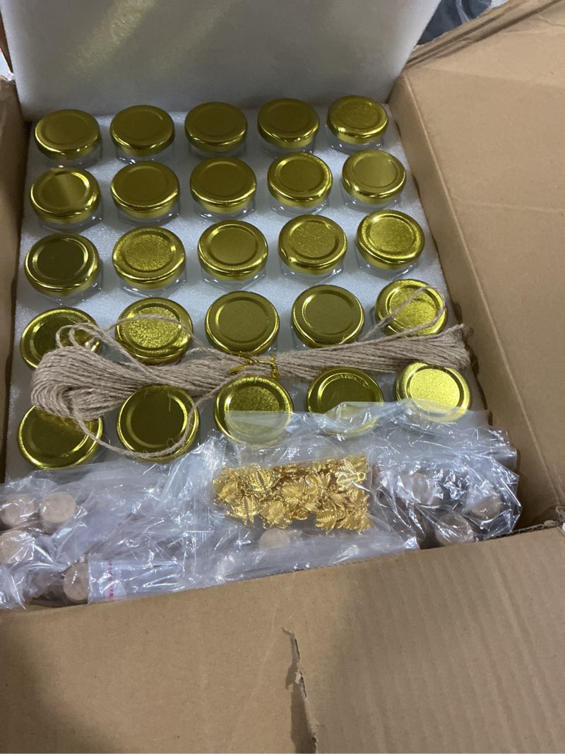 Condition photo showing Good Condition for r drurlcd 50 pack 1.5 oz hexagonal mini glass honey jars in bulk with wooden dipper bee charms thank you cards jutes for baby shower wedding party favors gifts