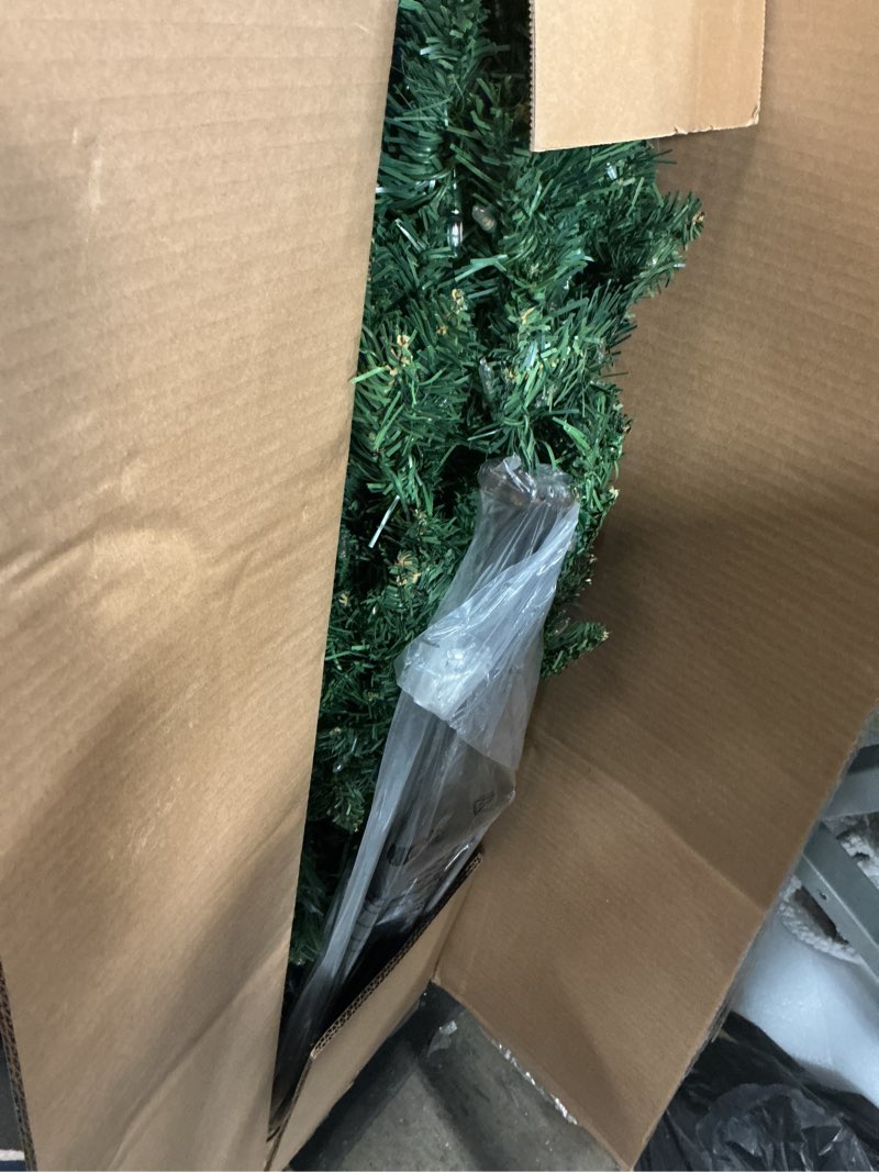 Condition photo showing Good Condition for 7.5 FT Pre-lit Christmas Tree Spruce with Remote Control, 450 Warm White Multi-Color Changing LED Lights, Artificial Hinged/Feel Real/Realistic for Home, Holiday Decoration Dual Color LED Green Green 7ft 6in