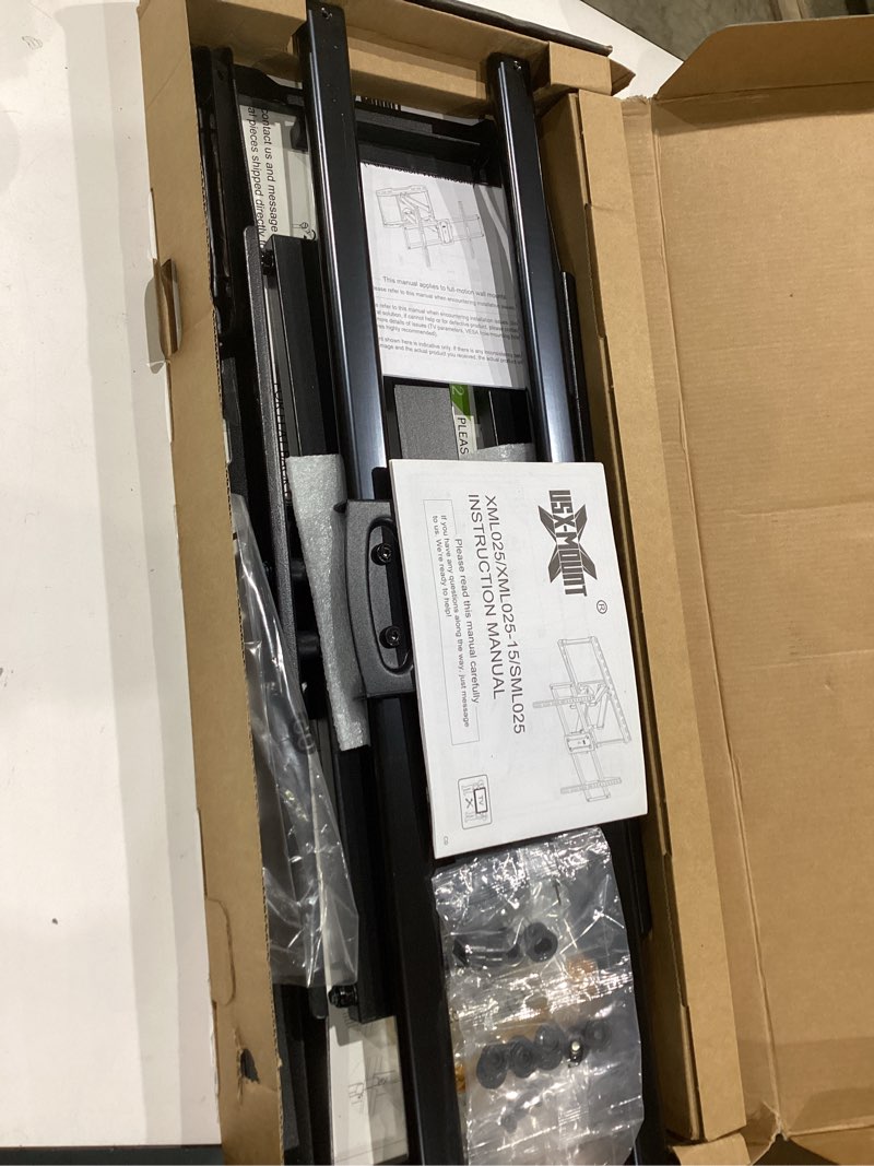 Condition photo showing Good Condition for usx mount full motion tv wall mount for large tvs 42-97 inch up to 150 lbs, wall mount tv bracket with swivel and tilt, fits 16",18", 24" wood studs, max vesa 600x400mm fit 65+ 75+ 85 86 90 tvs xml025 for 42" to 97" tvs, 24" studs