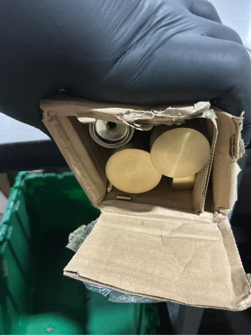Condition photo showing Good Condition for double curtain rods with aluminum end cap and full surround brackets,1"front and 5/8" back rod,adjustable between 72 to 144 inches (6-12 feet), warm gold double window drapery rod 72-144" warm gold