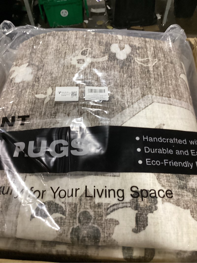Condition photo showing Good Condition for washable oriental area rug - 10x14 rugs for living room soft carpet for bedroom waterproof floral distressed indoor stain resistant non-shedding floor carpets (beige, 10x14) 10' x 14' (rectangular) beige