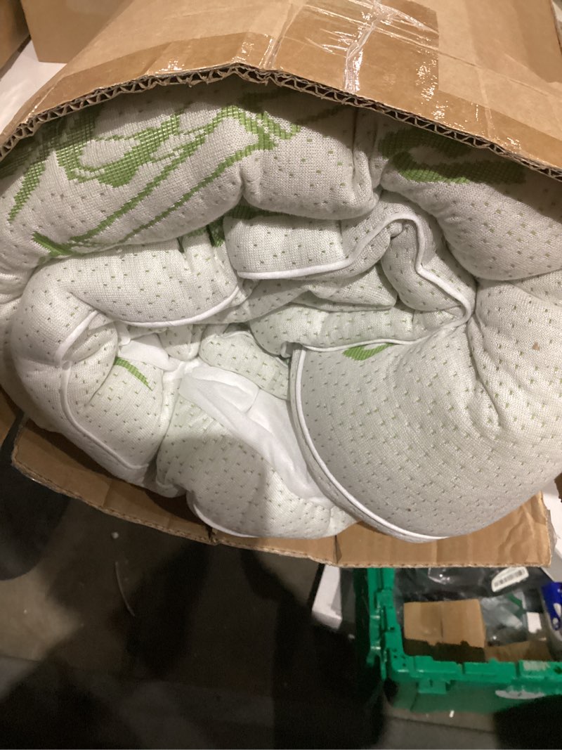 Condition photo showing As Is for mattress topper twin size, cooling extra thick breathable viscose made from bamboo mattress pad, soft quilted fitted mattress cover with 1000 gsm down alternative fill (8-21”deep pocket) white twin