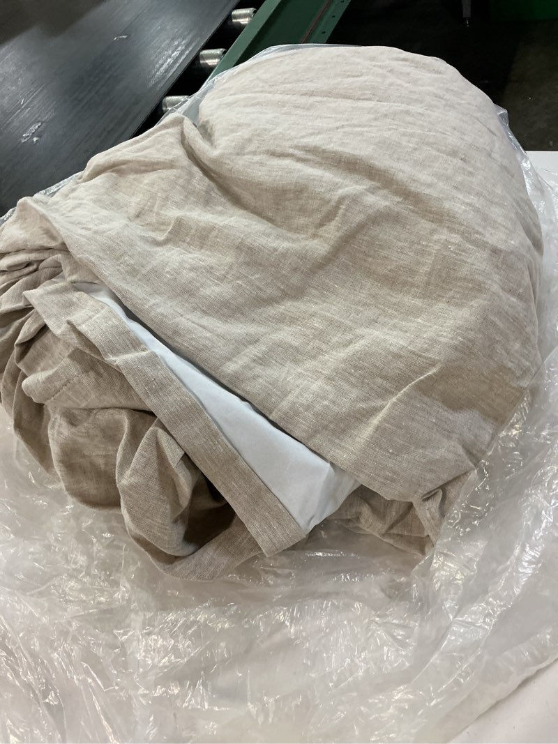 Condition photo showing Good Condition for european linen true blackout curtain - single panel, 96x96, flax