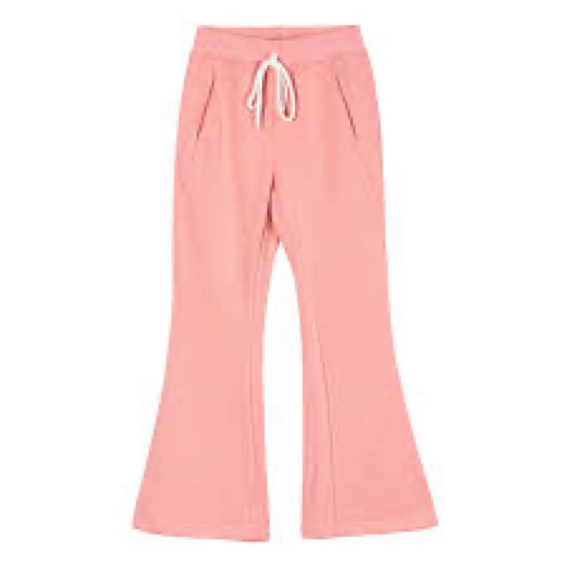 Ecolala Girls Bow Sweatpants Elastic Waist Bell Bottoms Cute Wide Leg Flare Pants Pink 9-10 Years