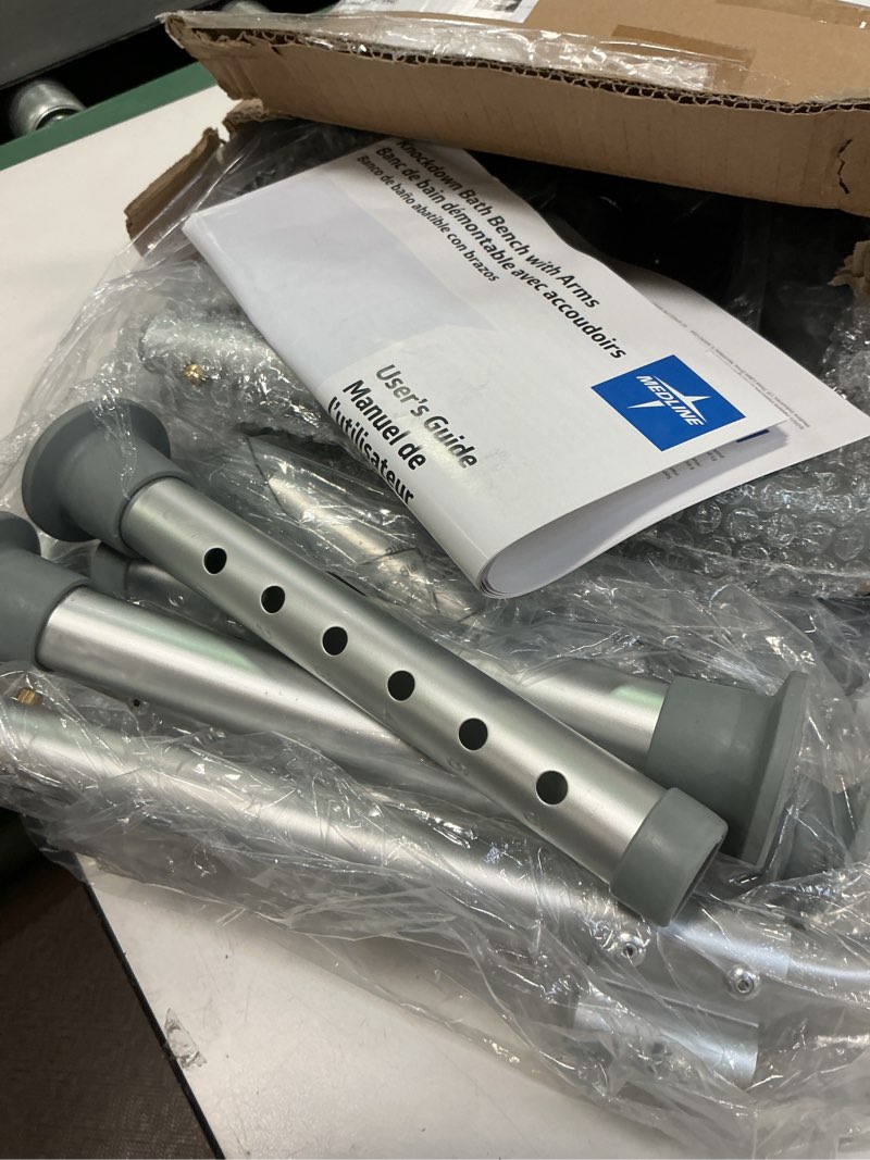 Condition photo showing Good Condition for Medline Backless Shower Chair with Arms - 350 lb. capacity, Bench, Stool, Seat for Elderly, Seniors Independent Adult and Disabled Adults