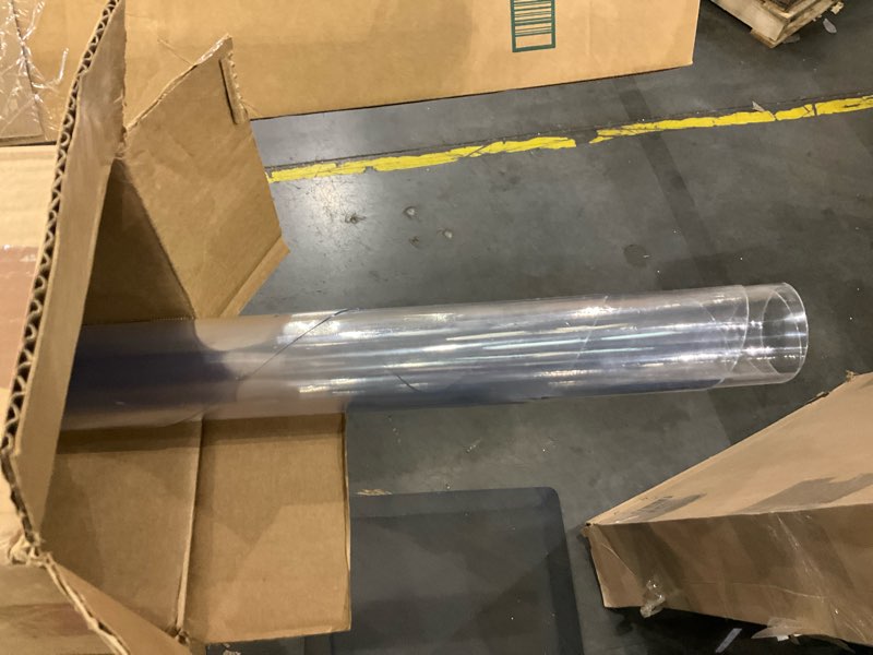 Condition photo showing Good Condition for Deep Dream 1.5mm Thick 60 Inches Clear Round Table Protector, Round Table Cover, Tablecloth Protector, Table Protector for Dining Room Table & Office Round Clear 1.5mm 60" x 60"