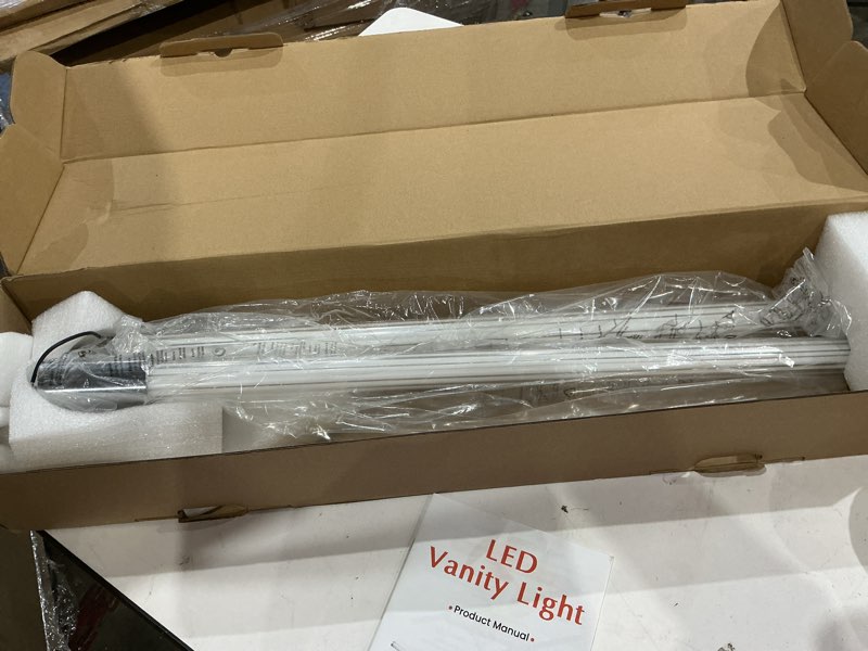 Condition photo showing Good Condition for bathroom vanity lights 49 inch long bathroom light fixtures over mirror hardwired, dimmable led 360° full lighting modern vanity light bar wall sconce warm light for bedroom living room - chrome 47 inch chrome