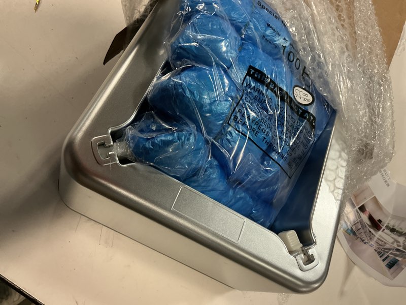 Condition photo showing Good Condition for Shoe Covers Dispenser with 200pcs Shoe Cover Disposable Non Slip, User-Friendly and Reliable Shoe Cover Machine, Fits Size Up to 11 US Men, Widely Applicable in Indoor(Silver)