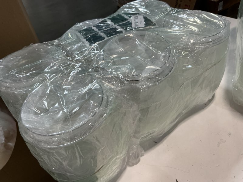 Condition photo showing Good Condition for 6 Pcs 64 oz Candy and Cookie Jar with Lids 6 Spoons Plastic Jars Decorative Apothecary Jars Candy Buffet Containers Clear Can Airtight Food Storage Canister for Home Decoration Supplies