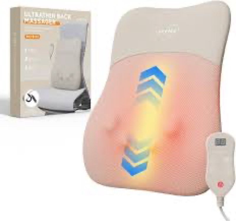 pryfey Back Massager, Rolling Up and Down Back Massager with Heat, Back Massage 4D Kneading for Pain