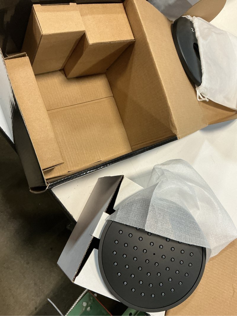 Condition photo showing Good Condition for black shower faucet set with valve, black shower head and handle set 6 inch showerhead matte black
