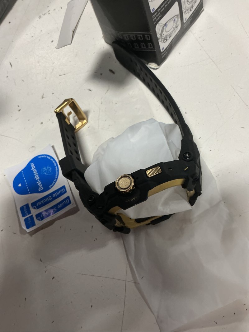 Condition photo showing Good Condition for bxuxohs rugged case and band for apple watch ultra 3/2/1 49mm men, military grade shockproof bumper cover, with 2 pack screen protector, tactical band case for iwatch ultra 3 2 1 man, gold 05-gold 49mm - ultra 3/ultra 2/ultra