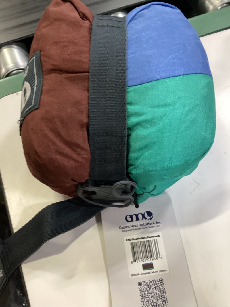 Condition photo showing Good Condition for eno doublenest hammock - lightweight, portable, 1 to 2 person hammock - for camping, hiking, backpacking, travel, a festival, or the beach - fade/seaglass