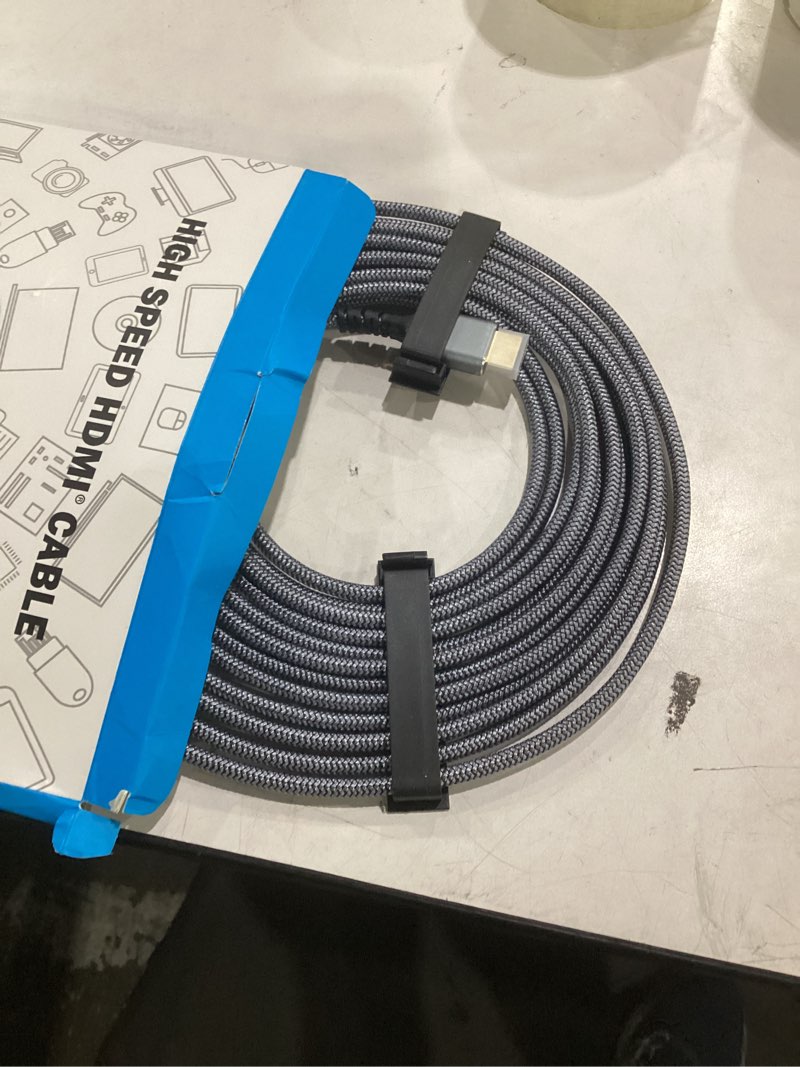 Condition photo showing New/Like New for (not tested)highwings 20ft 4k hdr hdmi cable, 18gbps braided nylon, hdcp 2.2, arc, 4k uhd, hd 1080p, 3d for laptop, monitor, ps3, ps4, blu-ray, netflix projector 20 feet 4k@uhd-1 pack greyt