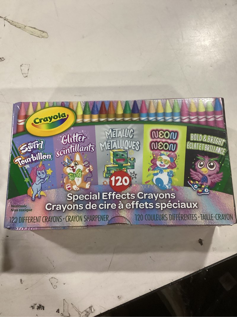 Condition photo showing New/Like New for Crayola Special Effects Bulk Crayon Set (5 Pack), 24 Crayons for Kids, Coloring Supplies for Arts & Crafts, Glitter, Pastel, Bold & Bright, Neon, Metallic [Amazon Exclusive]