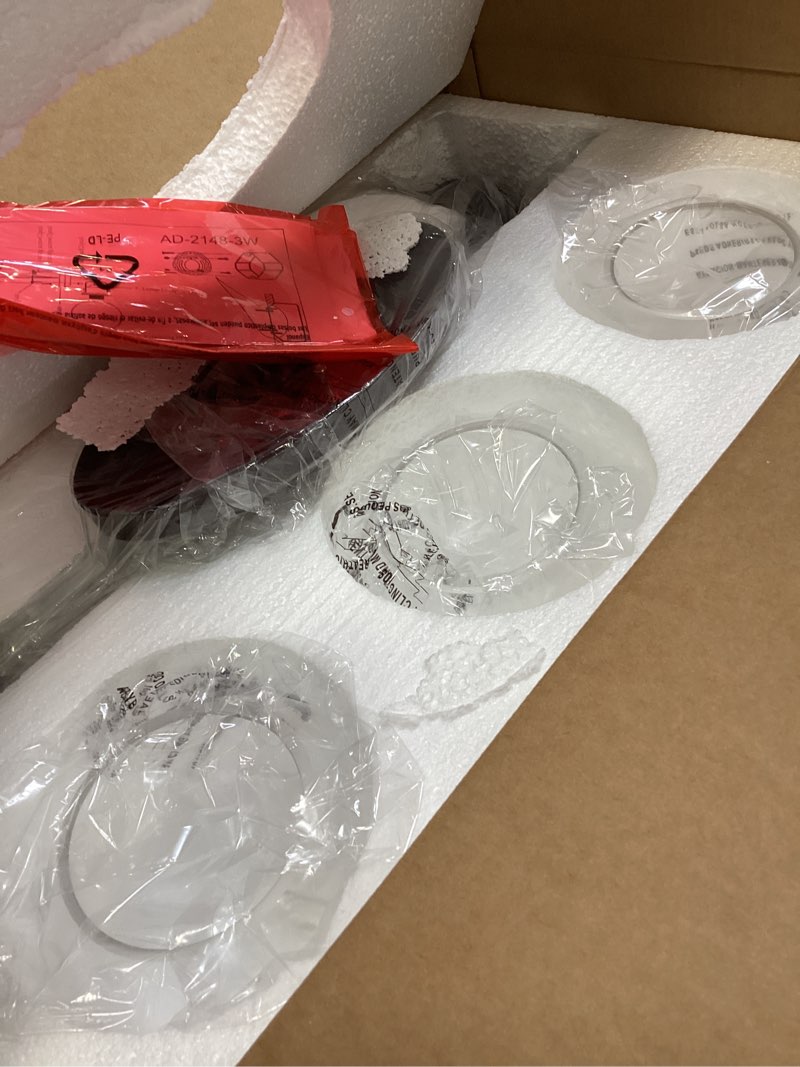 Condition photo showing New/Like New for Farmhouse Bathroom Vanity Lamp, 3-Light Wall Mounted Vanity Lighting Fixture Over Mirror, Metal Frame with Clear Glass, AD-2148-3W