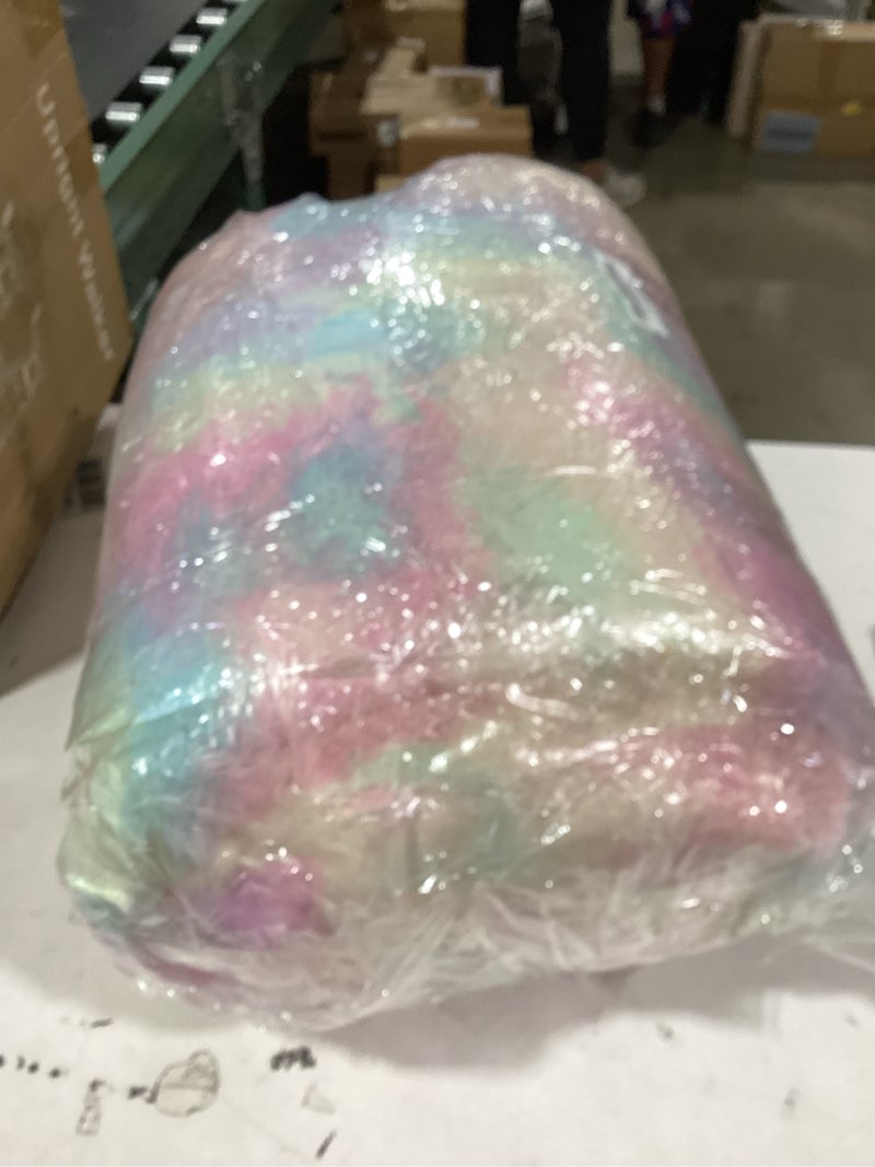 Condition photo showing New/Like New for 5x8 rainbow shaggy unicorn kids rug for girls bedroom, fluffy fuzzy soft shag princess area rugs for living room, pastel plush washable non-slip carpet for nursery, teens boys dorm toddler room rainbow 5' x 8' (rectangular)