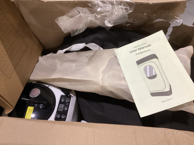 Condition photo showing New/Like New for Sauna Box, Upgraded Portable Sauna for Home 5Layer Waterproof,3L 1200W Steamer,9 Levels,Dual YKK Zippers,Big Folding Chair,99 Mins Timer,Remote Control,Steam Sauna Room Personal Saunas Tent,Dark Blue