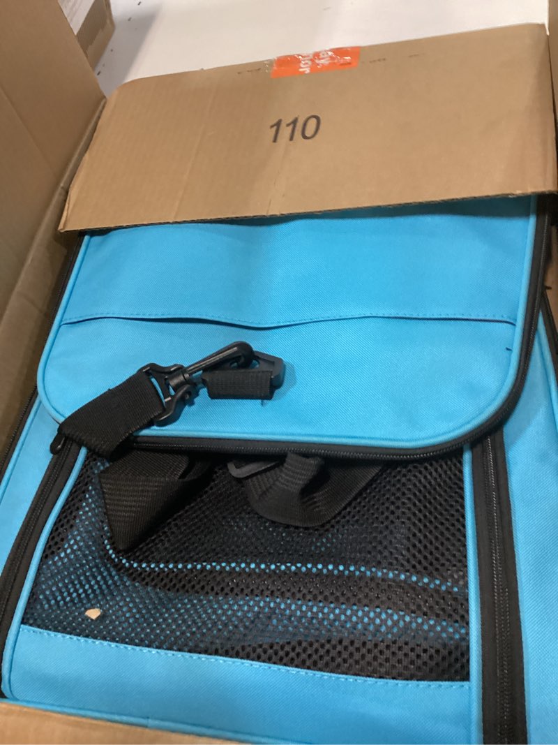 Condition photo showing Good Condition for Henkelion Large Cat Carriers Dog Carrier Pet Carrier for Large Cats Dogs Puppies up to 25Lbs, Big Dog Carrier Soft Sided, Collapsible Travel Puppy Carrier - Large - Blue 20.0"L x 13.0"W x 13.0"H Blue