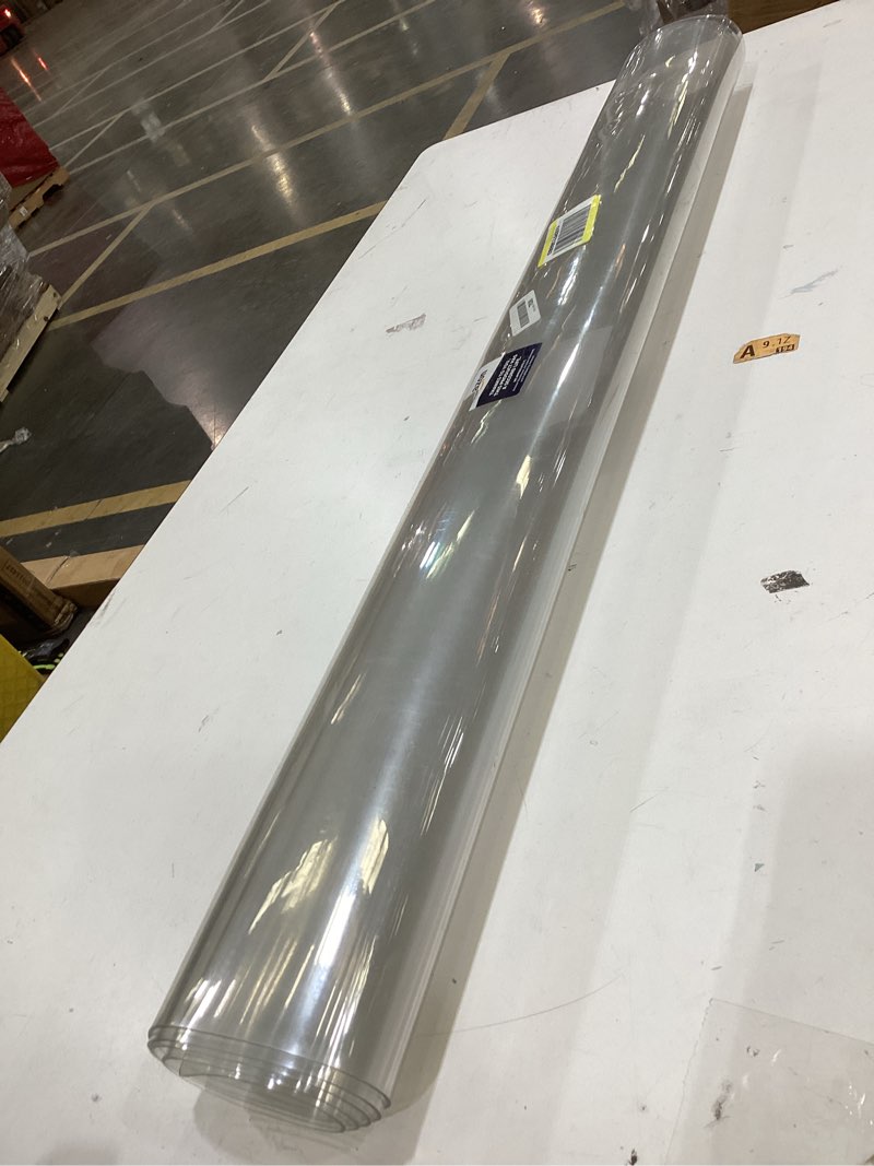 Condition photo showing As Is for Royhom Clear Plastic Table Cover Protector 40 x 72 Inch, 2mm Thick Clear Table Cover Protector, PVC Desk Mat, Easy to Clean, Waterproof Tablecloth for Kitchen, Dinning Room 40" x 72" (Rectangular) Clear 2mm