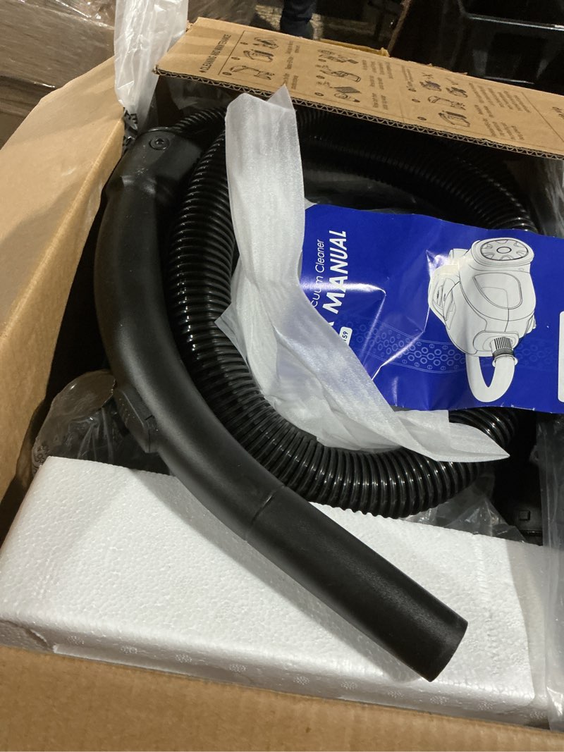 Condition photo showing As Is for Canister Vacuum Cleaner 45KPa Power Bagless Canister Vacuums for Home with 5 Tools 4.5QT Dust Cup Double HEPA Filter Lightweight Multi-Surface Vacuum Cleaners for Carpet Hard Floor Pet Hair Blue