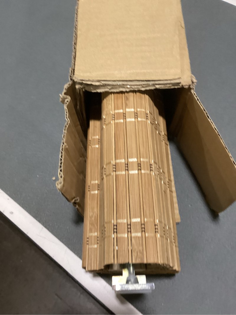 Condition photo showing Good Condition for cordless bamboo roman shades for windows, blinds size (36" w ×64" h) colour (highfield teak) highfield teak 36" w × 64" h