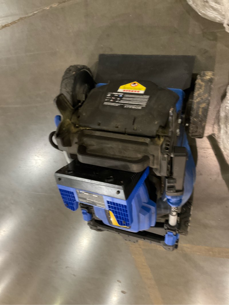 Condition photo showing As Is for kobalt self propelled electric mower