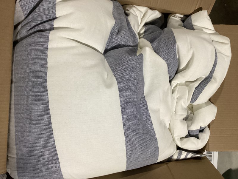 nautica - queen comforter set, soft & breathable cotton bedding with medium weight feel, reversible 3 piece bed set with matching pillowcases (fairwater blue)