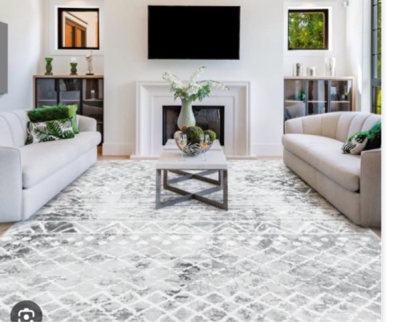 8x10 Washable Rugs Boho Area Rug for Living Room Bedroom Geometric Moroccan Rugs Low Pile Non-Slip S