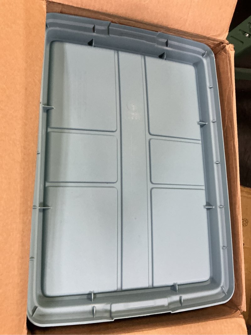 Condition photo showing Good Condition for hefty hi-rise 40 qt stackable storage bins with lids – 6 pack clear plastic under bed storage containers, shoe organizer boxes with xl lid-locking latches, comfort-grip handles, durable double rim 40 qt - 6 pack