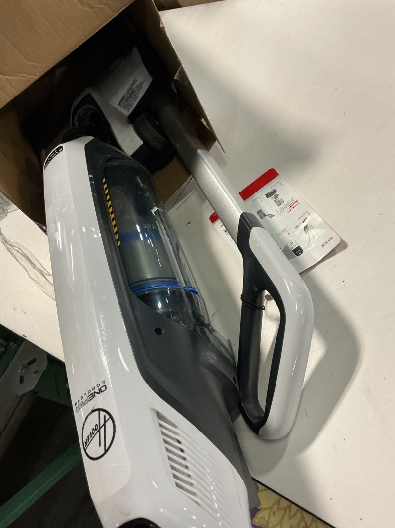 Condition photo showing As Is for hoover onepwr evolve pet elite cordless vacuum cleaner, lightweight stick vac, small upright vacuum cleaner, ideal for pet hair, xl dirt cup capacity, cordless vacuum cleaners for home use