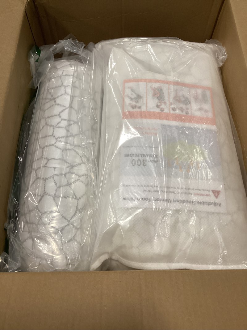 Condition photo showing New/Like New for Cooling Pillow Queen Size Set of 2, Adjustable Bed Pillows for Sleeping, Luxury Shredded Memory Foam Pillows 2 Pack,Soft Yet Supportive Firm Pillow for Side,Back,Stomach Sleepers,Gifts for Hot Sleeper Queen (2 Count) Original White (Cooling)