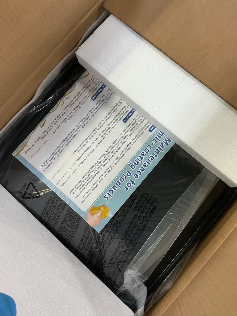 Condition photo showing New/Like New for Utheer 25" x 16" Nano-Ceramic Nonstick Griddle for Gas & Charcoal Grills – Universal Flat Top with Grease Groove, Reinforced Ridges & High Sidewalls, Perfect for Healthy Cooking, Parties & Camping Cast Iron 25" x 16" x 2.6"